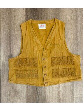 Hawthorne Vintage Hunting Vest Brown Canvas Size Large